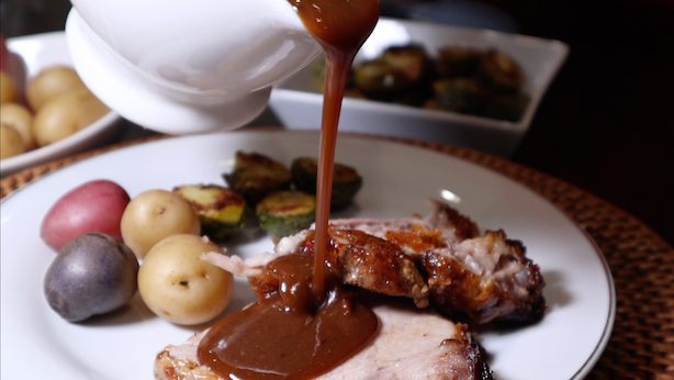 Add Gravy – Crispy Roast Pork Shoulder with Skin