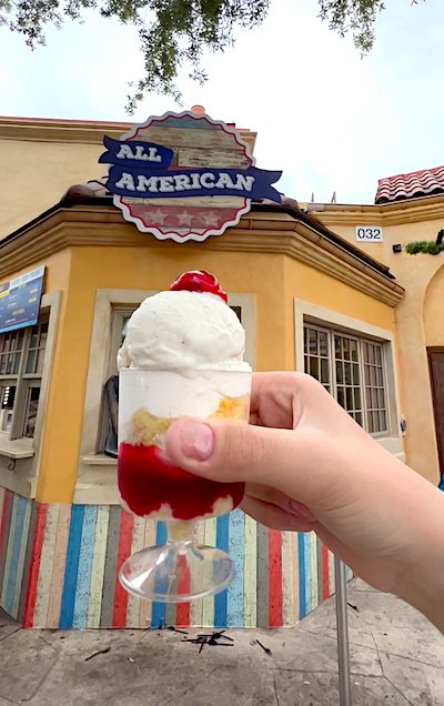 Cheese and strawberry shortcake dessert at SeaWorld's Seven Seas Food Festival