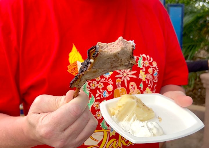 Grilled lamb chop dish at SeaWorld's Seven Seas Food Festival