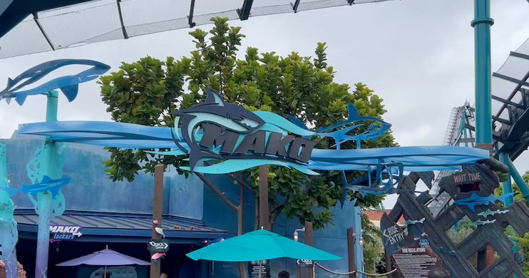 Entrance gate to the Mako roller coaster at SeaWorld Orlando