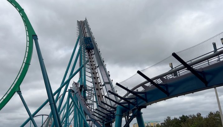 Mako roller coaster in action at SeaWorld Orlando